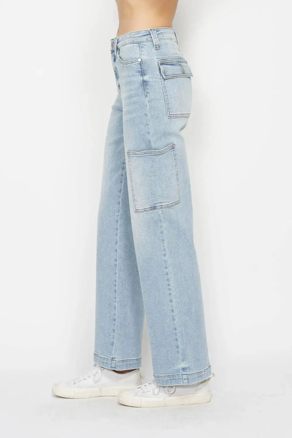 Judy Blue Full Size High Waist Straight Cargo Jeans - Image 4