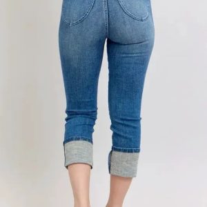 Judy Blue Full Size Skinny Cuff Capris Jeans with Pockets Plus Size - Image 5
