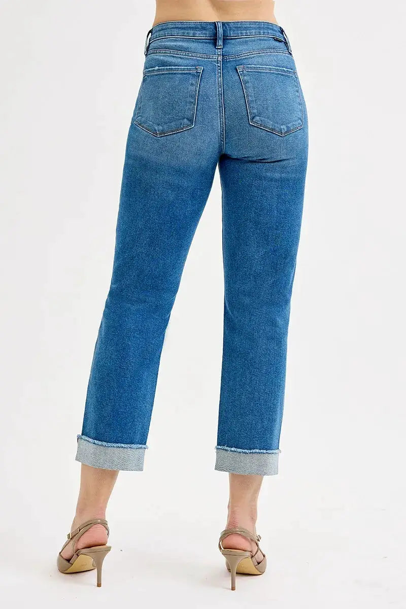 RISEN Full Size High Rise Boyfriend Fit Ankle Jeans Plus SIze - Image 5