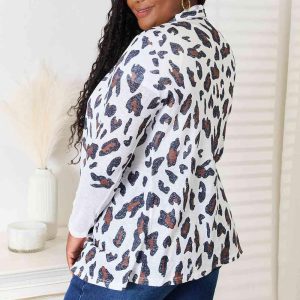 Double Take Leopard Long Sleeve Cardigan - Image 2