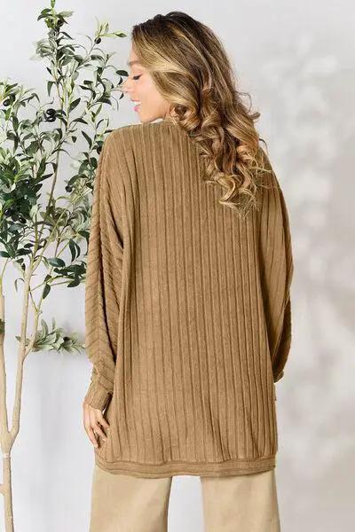 Basic Bae Full Size Ribbed Cocoon Cardigan