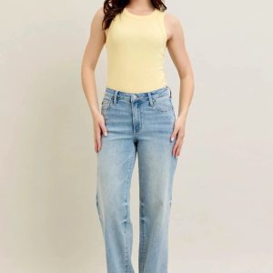 Judy Blue Full Size Mr Release Hem Wide Leg Jeans Plus Size - Image 10