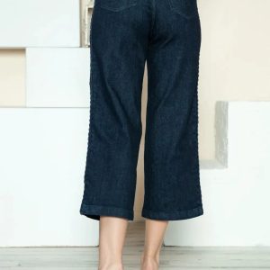 Judy Blue Full Size Side Seam Braid Detail Crop Wide Leg Jeans - Image 2