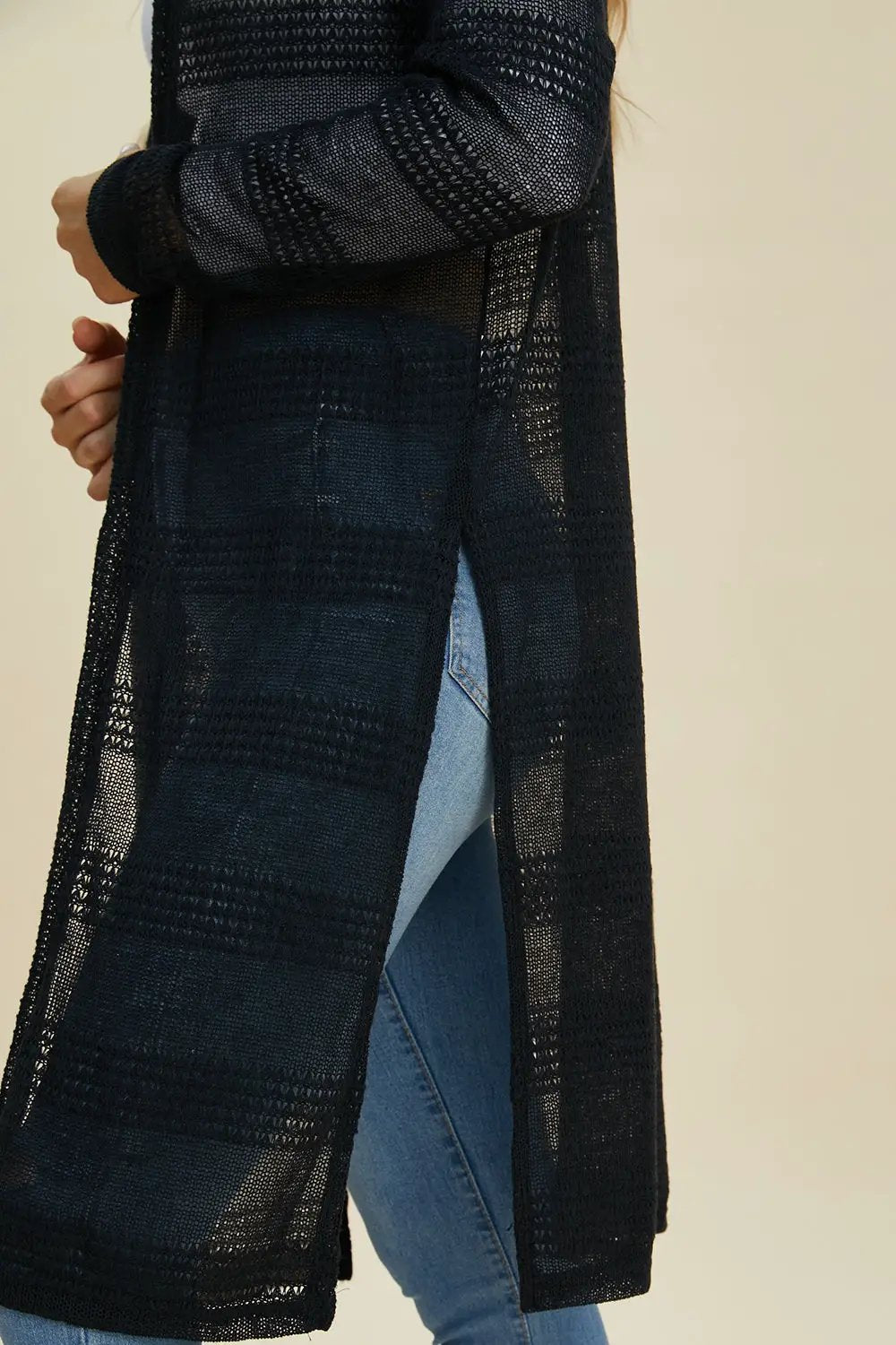 Double Take Full Size Open Front Longline Cardigan - Image 36