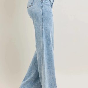 Judy Blue Full Size High Waist Wide Leg Jeans with Skewed Inseam Plus Size - Image 7