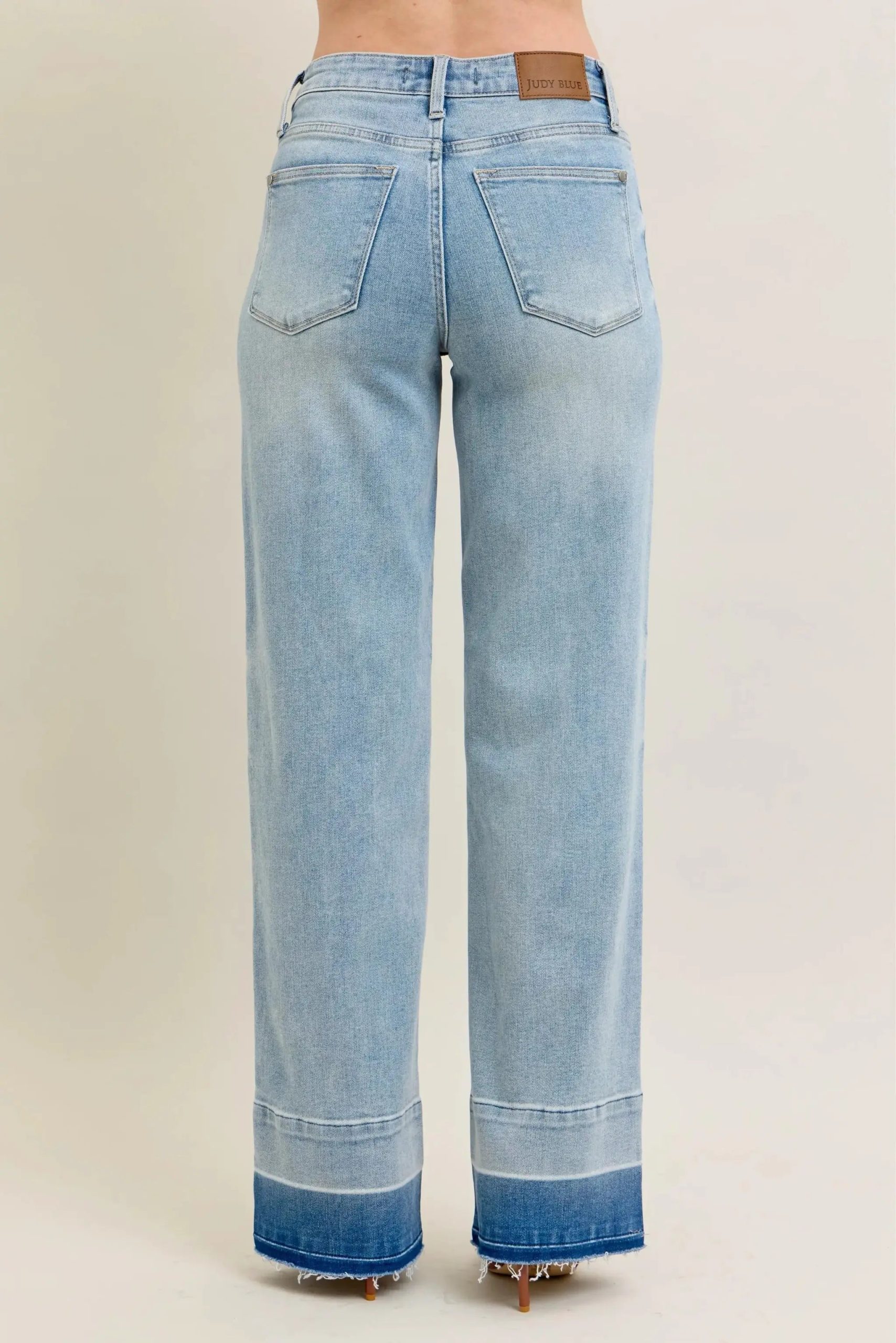 Judy Blue Full Size Mr Release Hem Wide Leg Jeans Plus Size - Image 5