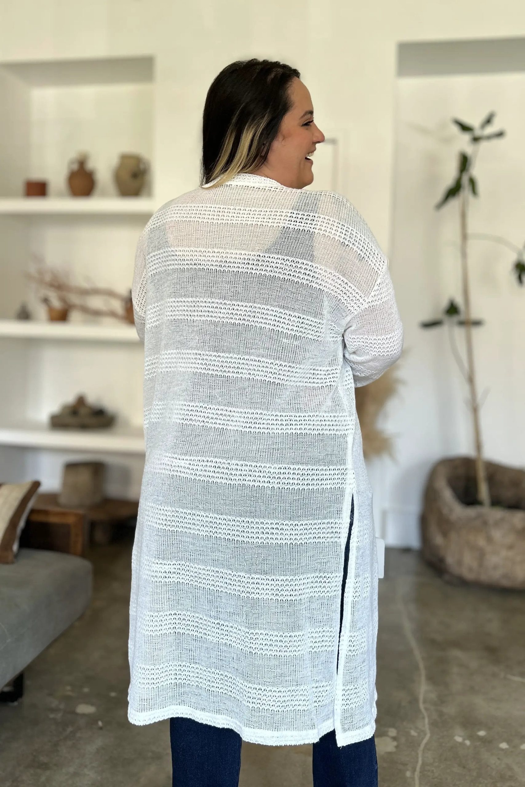 Double Take Full Size Open Front Longline Cardigan - Image 22