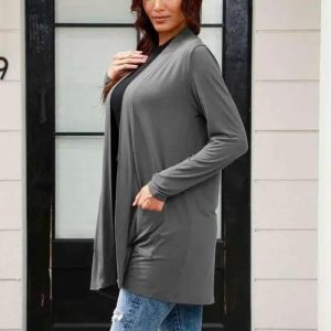 Basic Bae Full Size Open Front Long Sleeve Cardigan with Pockets - Image 3