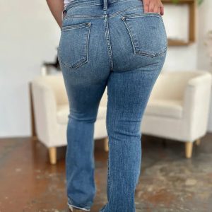 Judy Blue Full Size Mid-Rise Waist Straight Jeans - Image 13