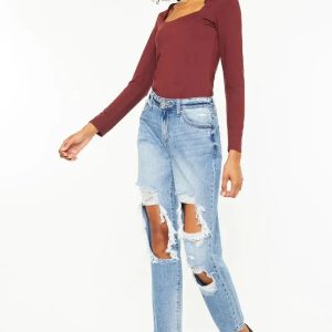 Kancan High Rise Distressed Boyfriend Jeans - Image 5