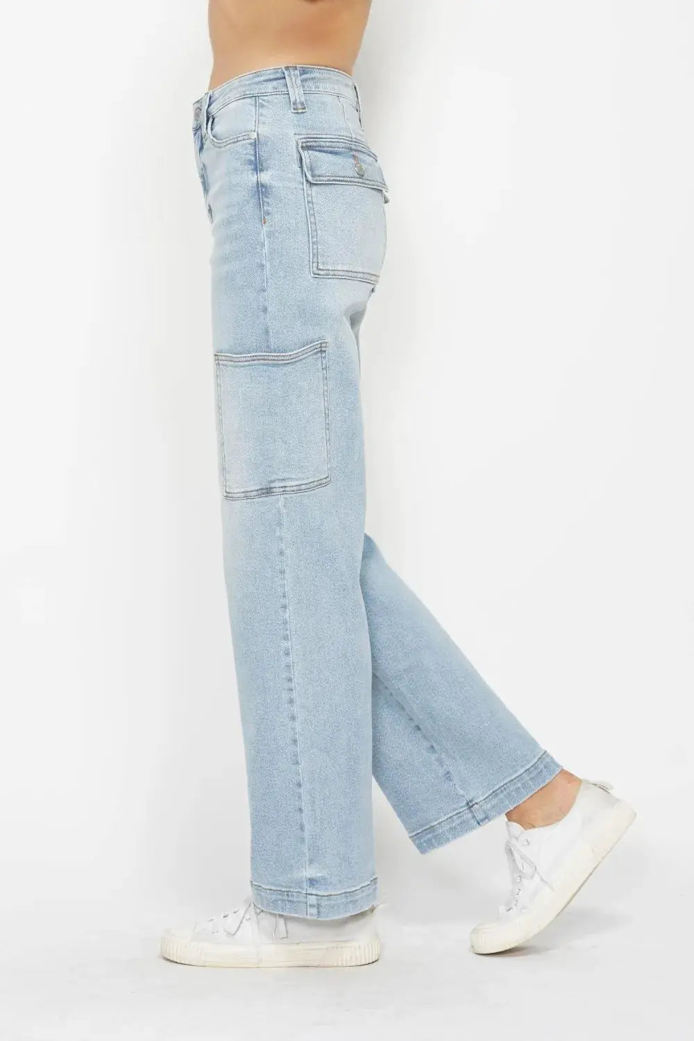 Judy Blue Full Size High Waist Straight Cargo Jeans - Image 3