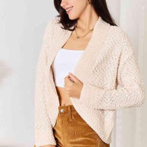 Double Take Open Front Long Sleeve Cardigan - Image 7