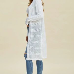 Double Take Full Size Open Front Longline Cardigan - Image 27