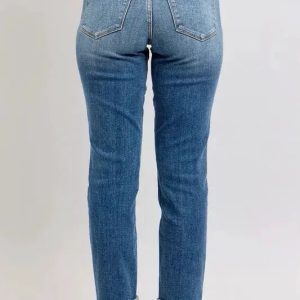 Judy Blue Full Size Mid Rise Skinny Cuff Jeans with Pockets Plus Size - Image 4