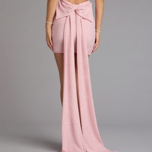 Toni Glitter Open Back Bow Mini Dress - Image 12