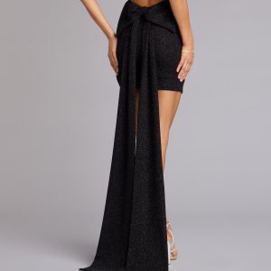 Toni Glitter Open Back Bow Mini Dress - Image 8