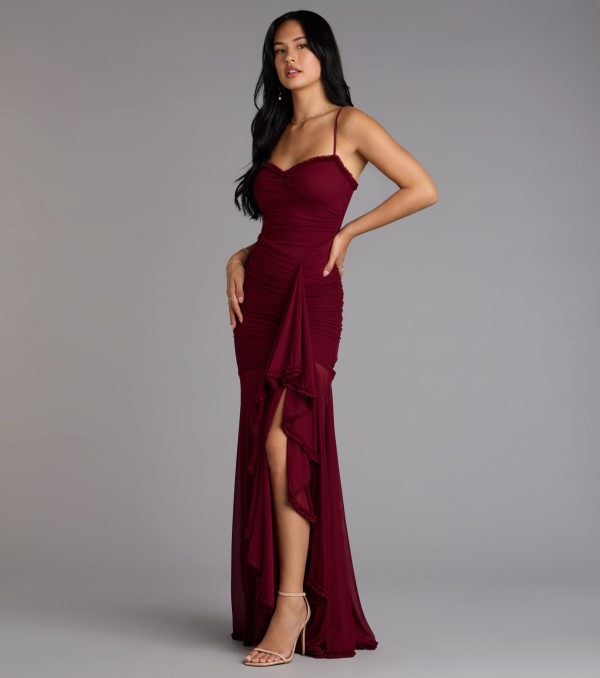 Sherrie Mesh Slit Mermaid Formal Dress
