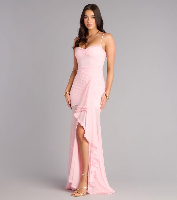 Sherrie Mesh Slit Mermaid Formal Dress