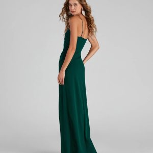 Sasha Formal High Slit Wrap Dress - Image 7