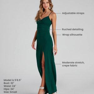 Sasha Formal High Slit Wrap Dress - Image 10