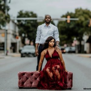 Morgan Formal Flocked Velvet Dress - Image 8