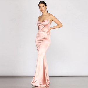 Nahla Formal Satin Mermaid Dress - Image 11