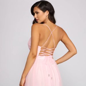 Saylor Formal Double Slit Tulle Dress - Image 5