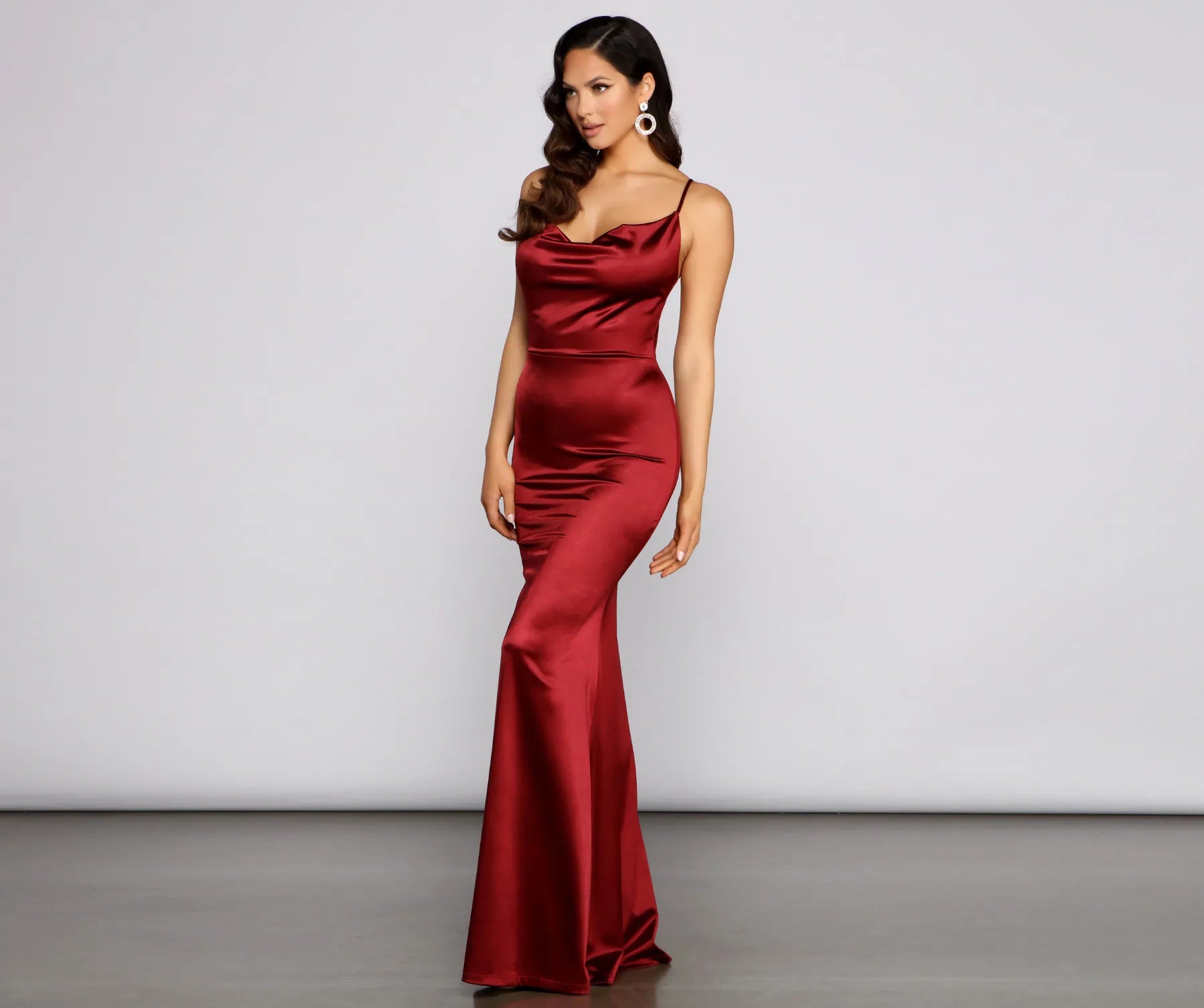 Nala Cowl Neck Satin Dress - Image 8