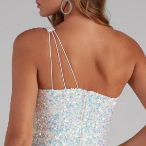 Lyla Formal One-Shoulder Sequin Dress - Image 5