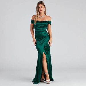 Valencia Formal Off-The-Shoulder Wrap Dress - Image 5