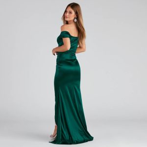 Valencia Formal Off-The-Shoulder Wrap Dress - Image 6