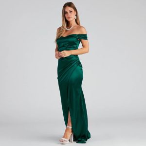 Valencia Formal Off-The-Shoulder Wrap Dress - Image 7