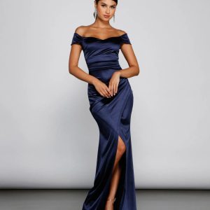 Valencia Formal Off-The-Shoulder Wrap Dress - Image 12
