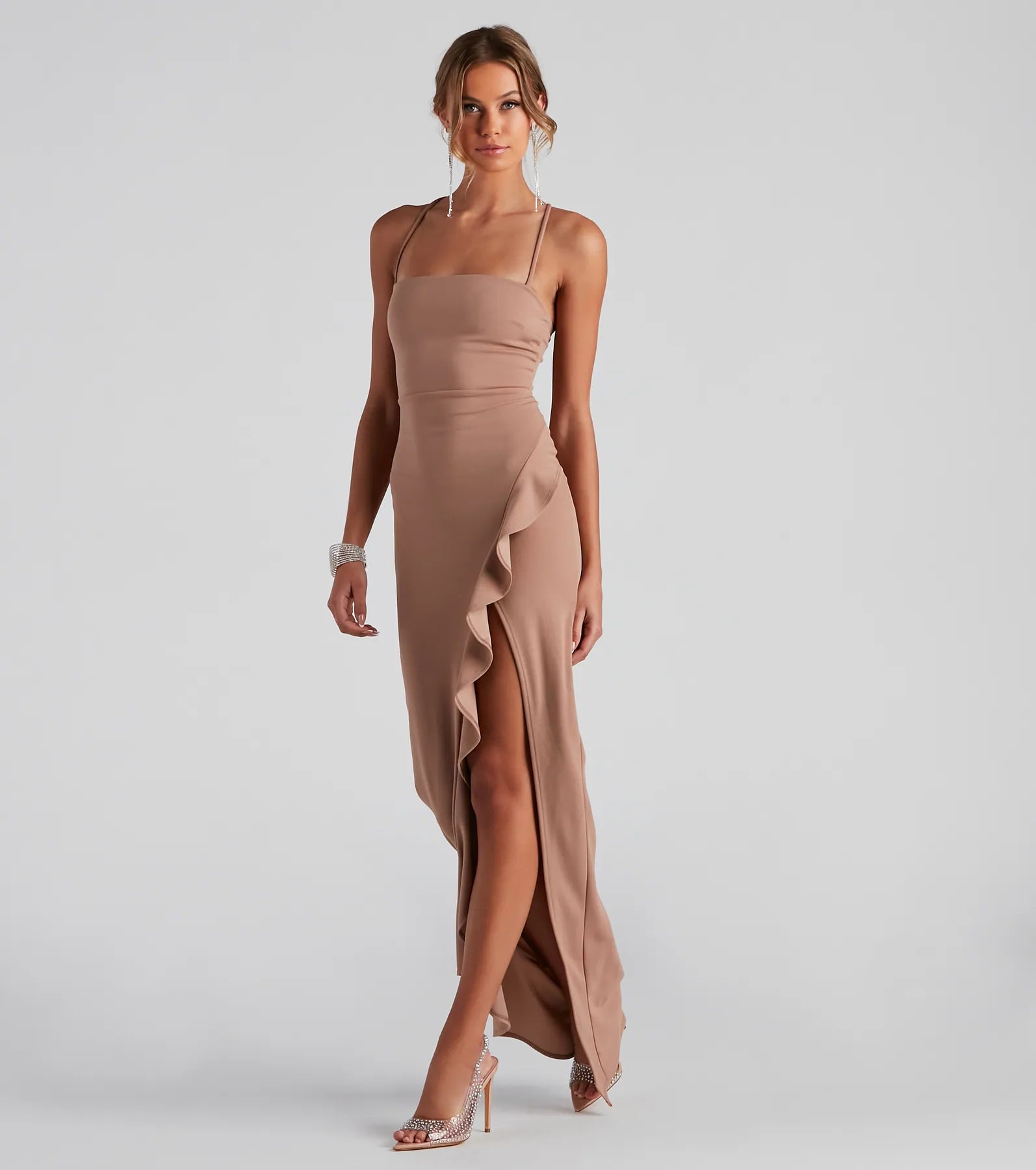 Tiffany Sleeveless High Slit Formal Dress - Image 9