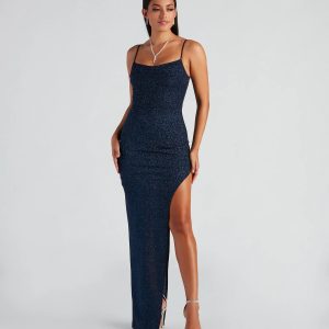 Lola Formal High Slit Glitzy Glitter Dress - Image 9
