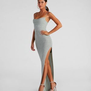 Lola Formal High Slit Glitzy Glitter Dress - Image 7