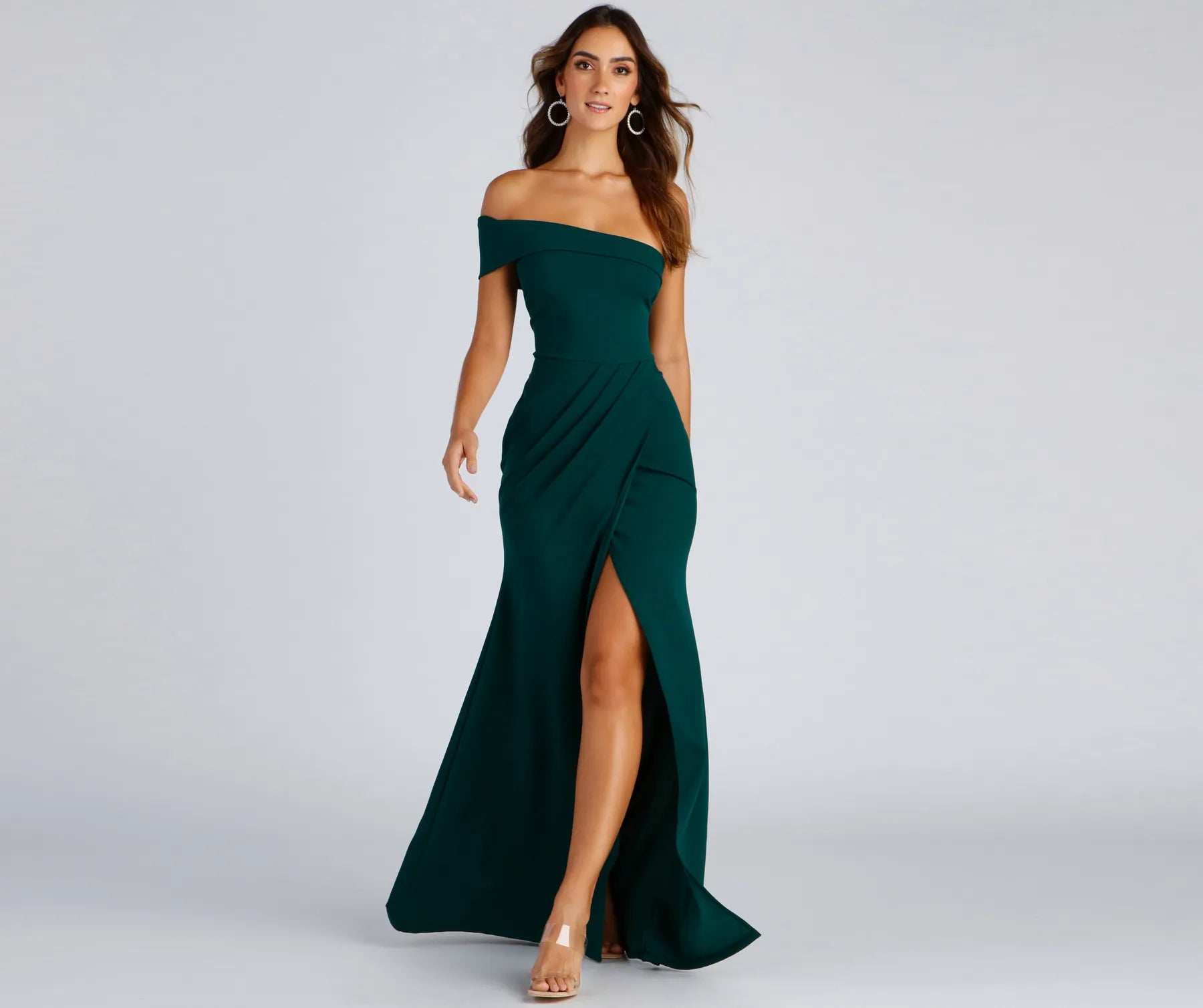 Susana Asymmetric Off-Shoulder Mermaid Dress - Image 1