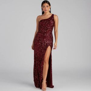 Lyla Formal One-Shoulder Sequin Dress - Image 10