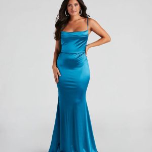 Nahla Formal Satin Mermaid Dress - Image 5