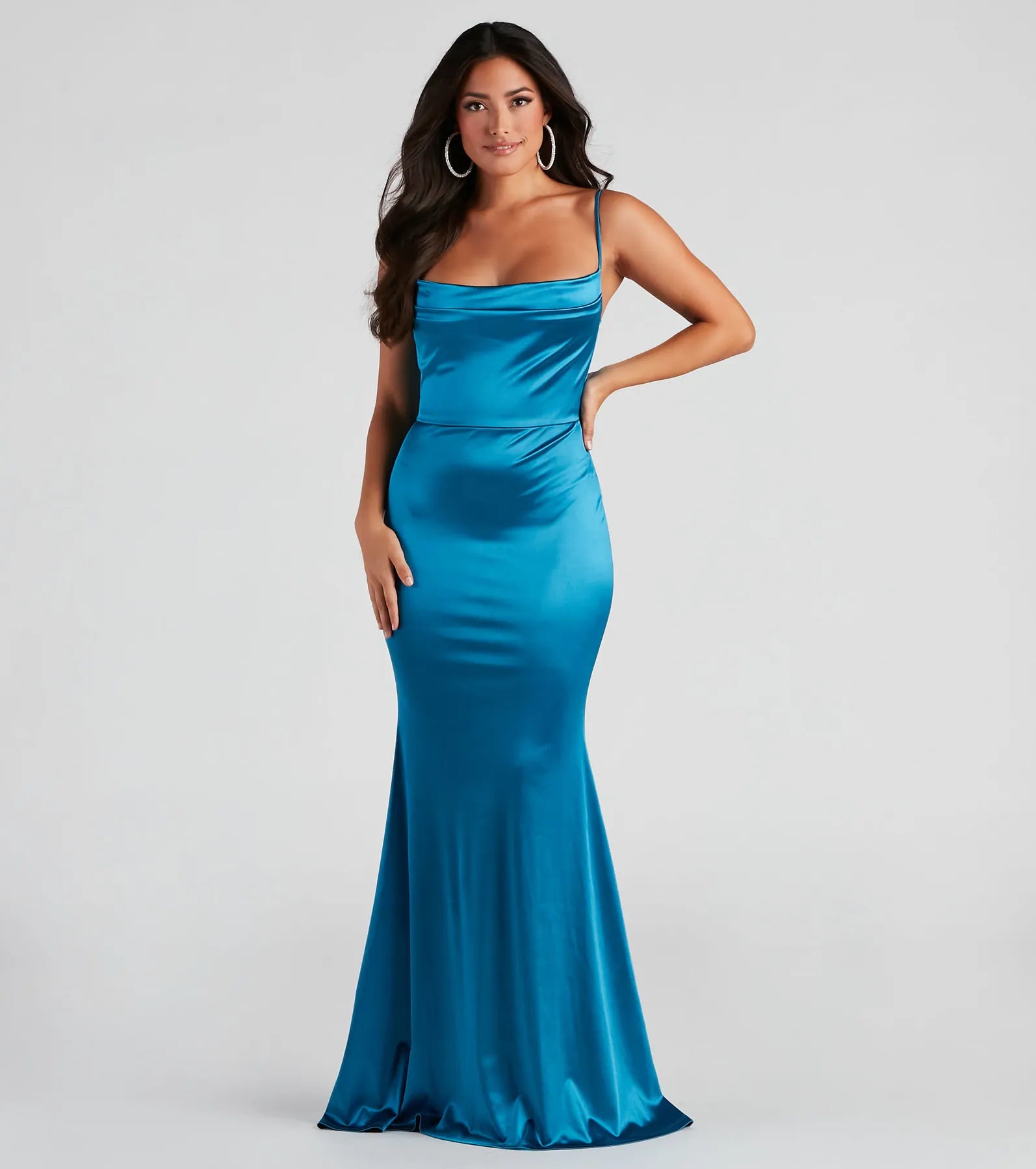 Nahla Formal Satin Mermaid Dress - Image 5