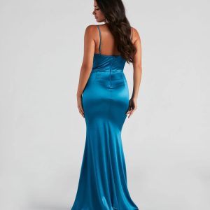 Nahla Formal Satin Mermaid Dress - Image 6