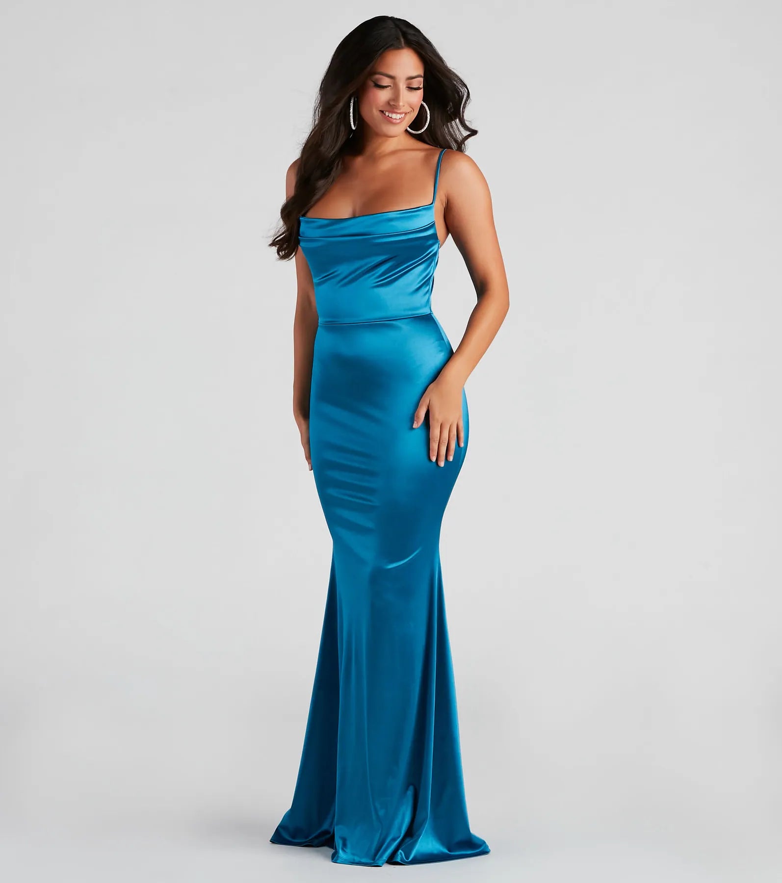 Nahla Formal Satin Mermaid Dress - Image 7