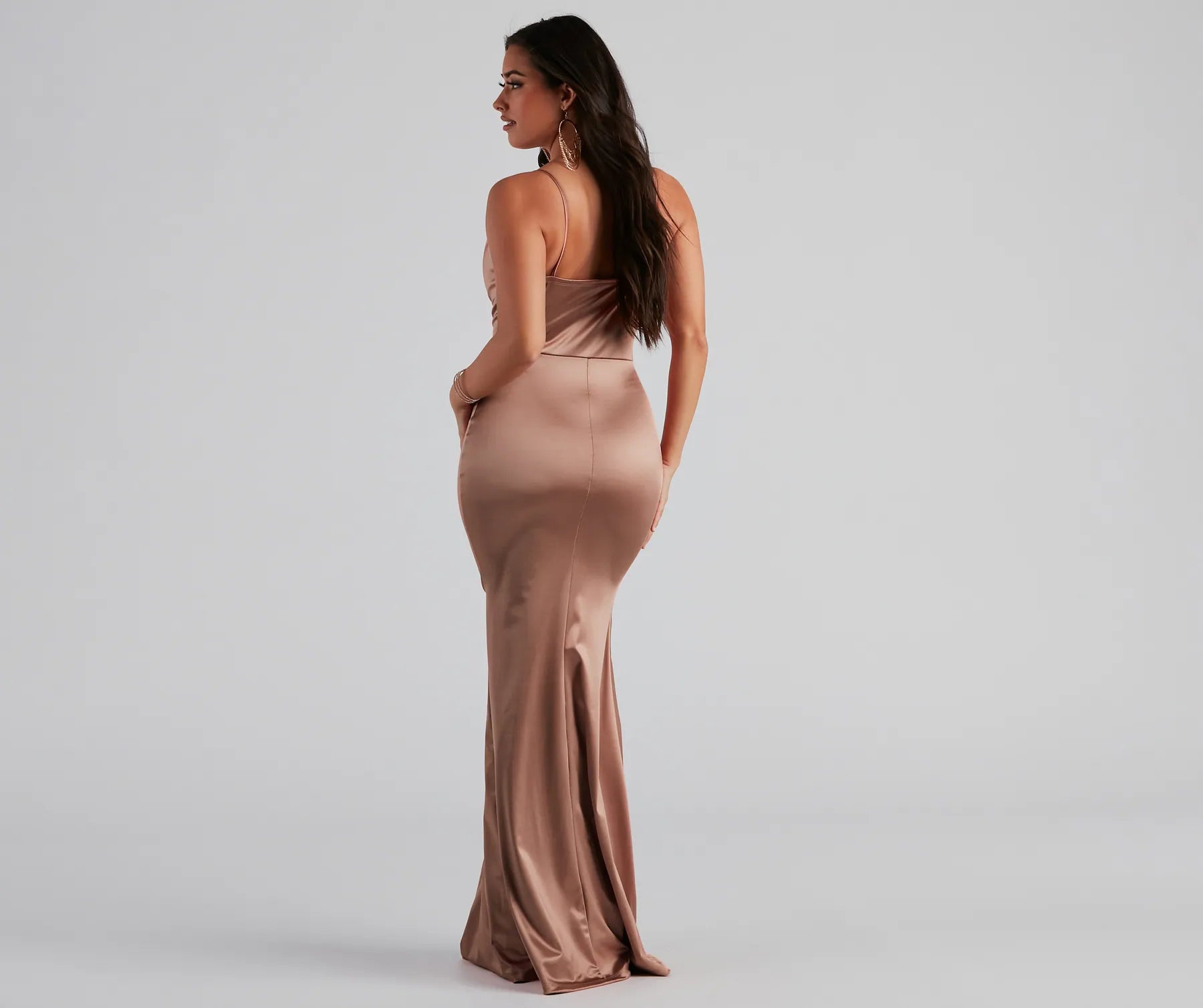 Nala Cowl Neck Satin Dress - Image 10