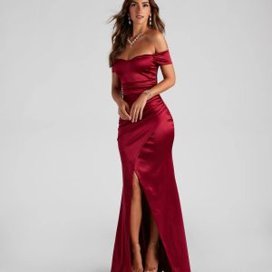Valencia Formal Off-The-Shoulder Wrap Dress - Image 13