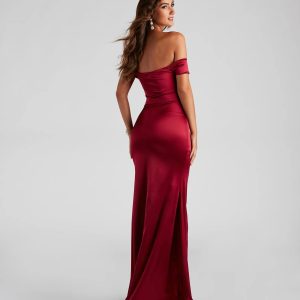 Valencia Formal Off-The-Shoulder Wrap Dress - Image 15