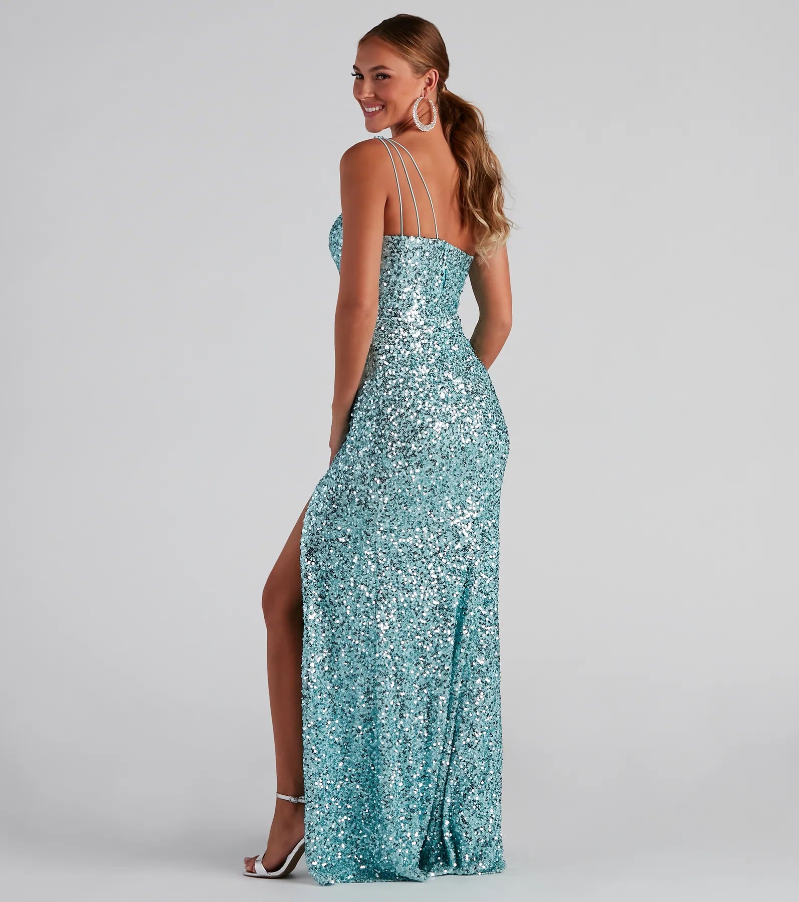 Lyla Formal One-Shoulder Sequin Dress - Image 15