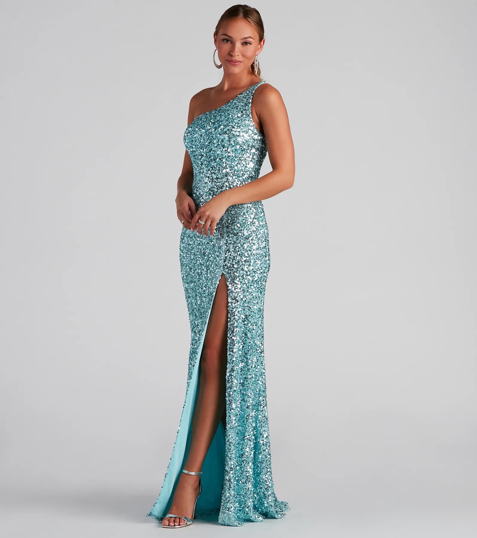 Lyla Formal One-Shoulder Sequin Dress - Image 16