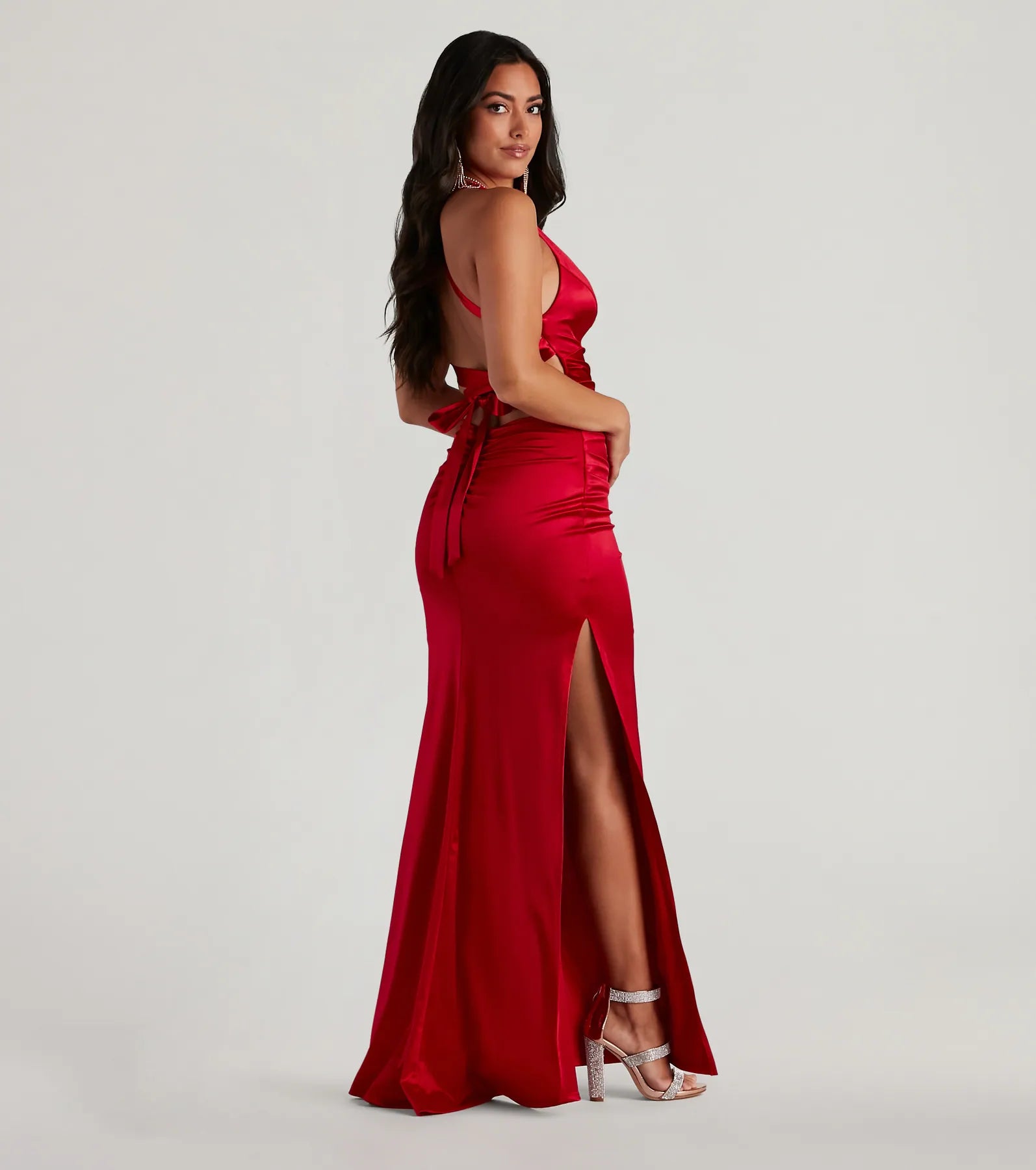 Sam Formal Satin Open Back Dress - Image 2