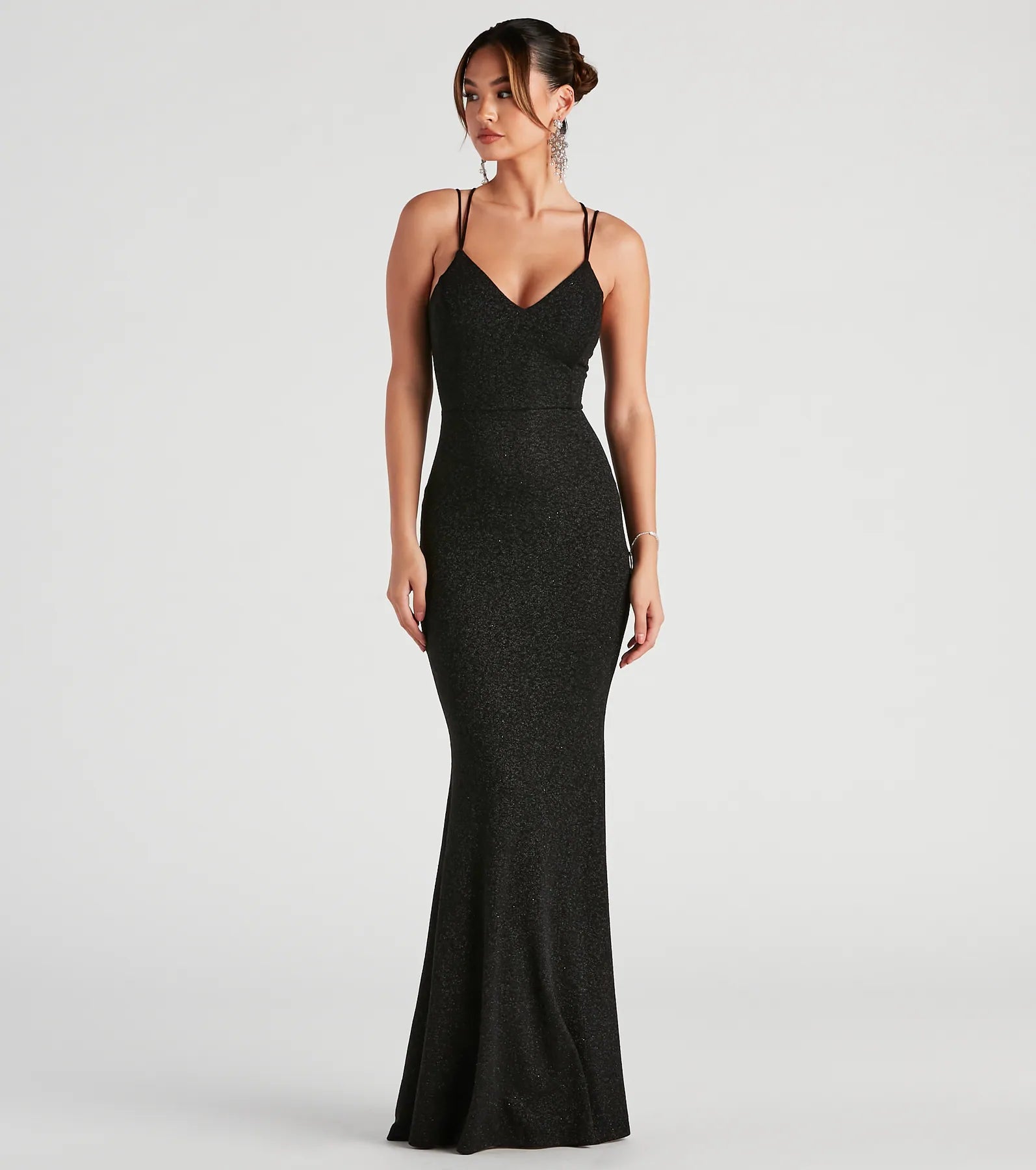 Rachel Formal Glitter Lace-Up Dress - Image 5