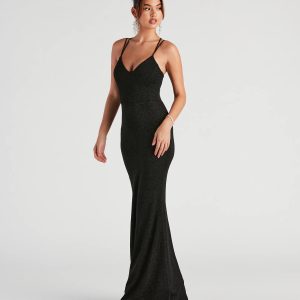 Rachel Formal Glitter Lace-Up Dress - Image 7